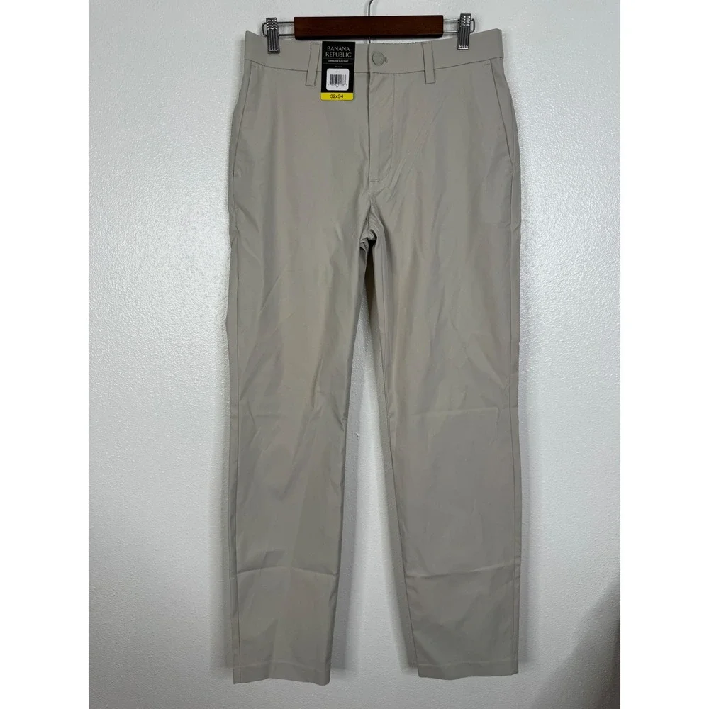 Banana Republic Commuter Flex Pant Mens 32x34 Tan Beige 1951119 New NWT